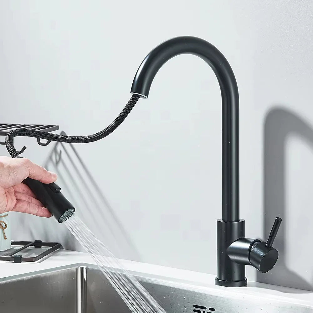 Robinet douchette jet pulvérisateur - Gris brossé