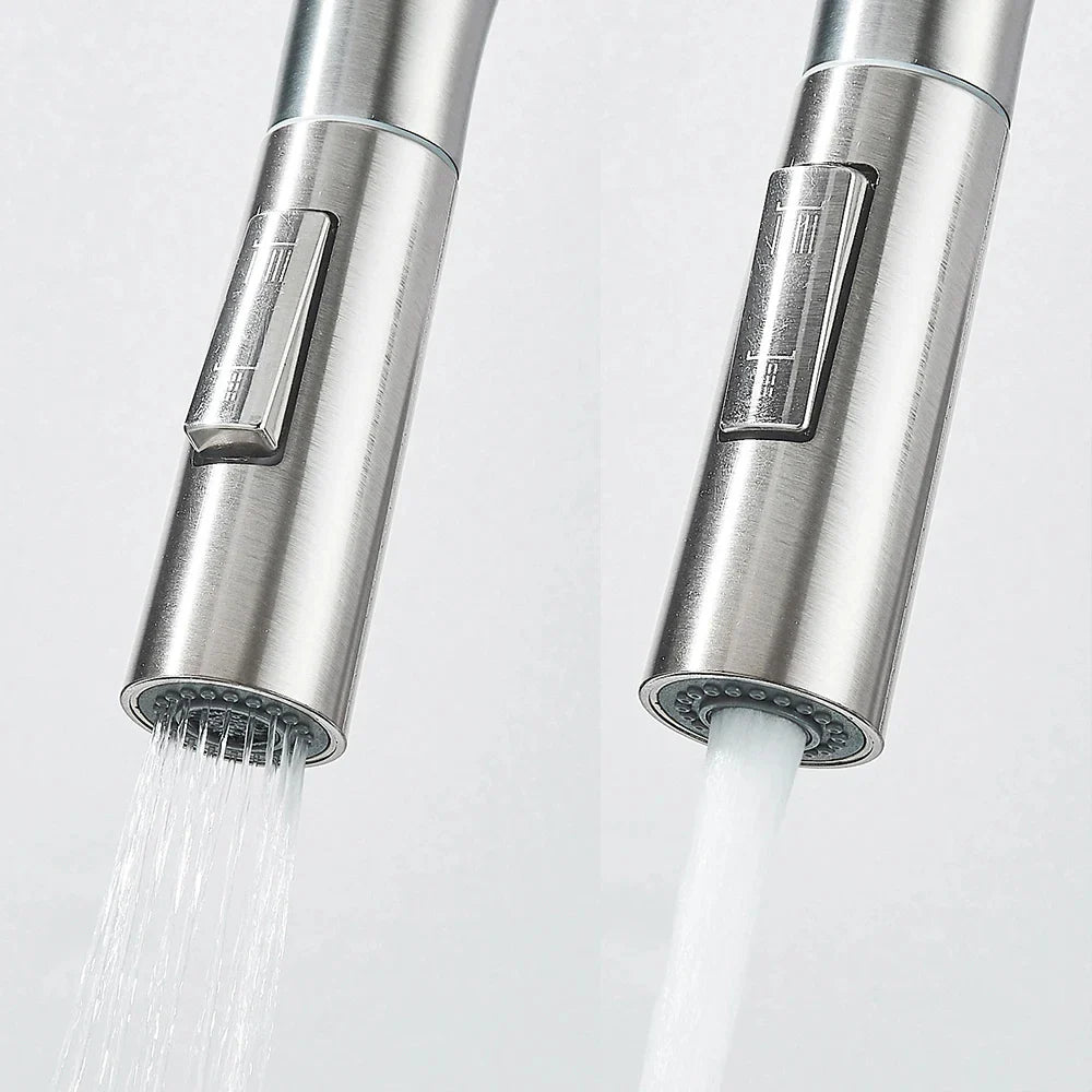Robinet douchette jet pulvérisateur - Gris brossé
