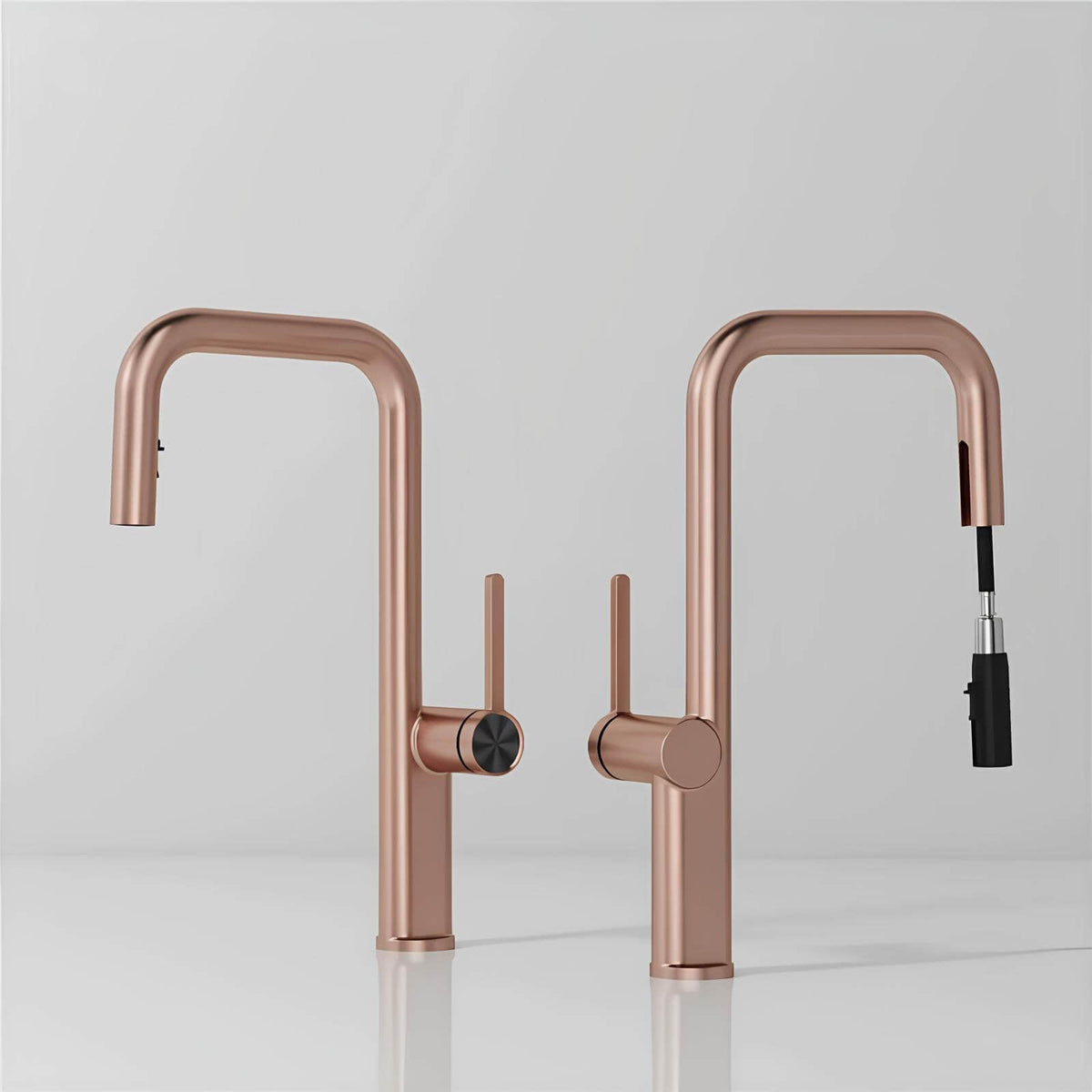 Robinet de cuisine design en laiton - Bec extractible & rotatif - Vert