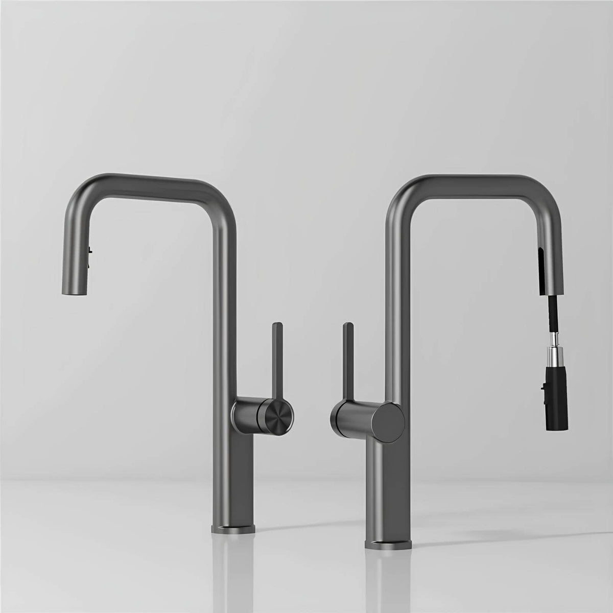 Robinet de cuisine design en laiton - Bec extractible & rotatif - Vert