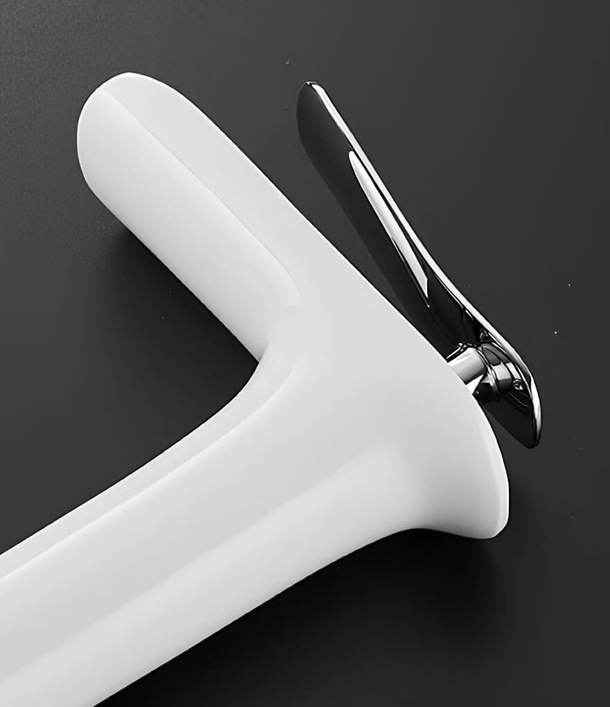 Robinet vasque en laiton - mitigeur à bec cascade, design moderne - Blanc et or