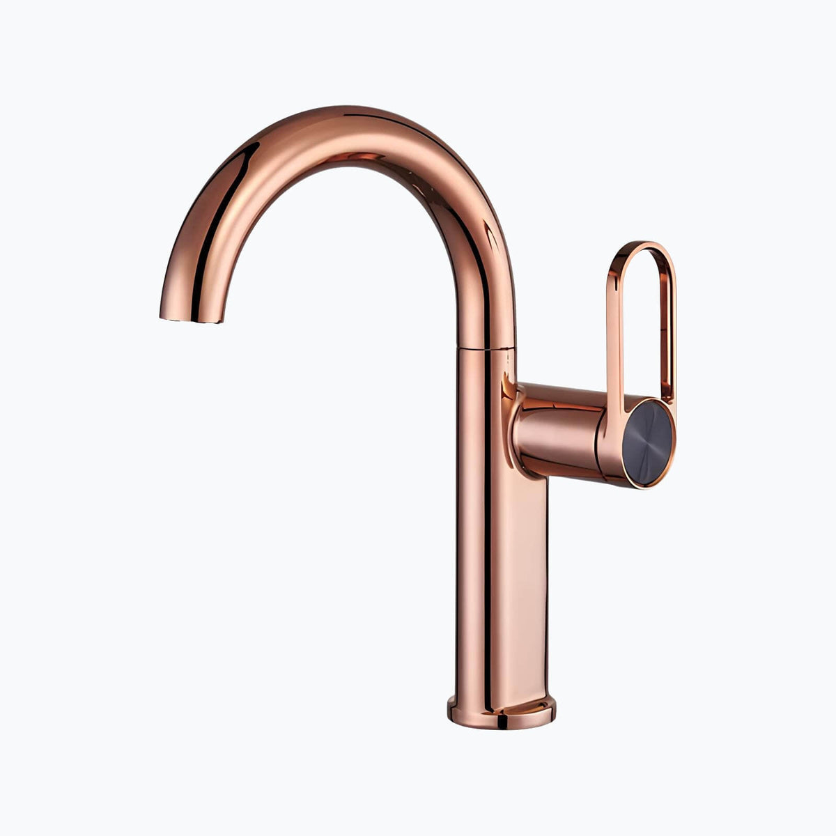 Robinet lavabo haut en laiton - mitigeur avec bec pivotant - Or brossé - Long
