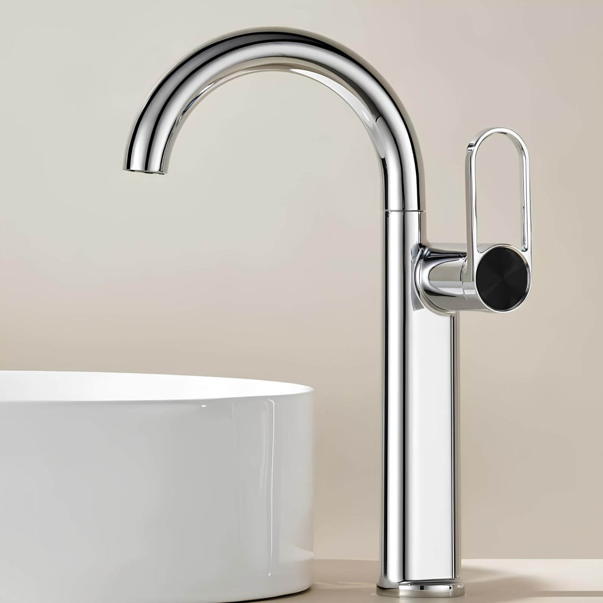 Robinet lavabo haut en laiton - mitigeur avec bec pivotant - Vert - Long