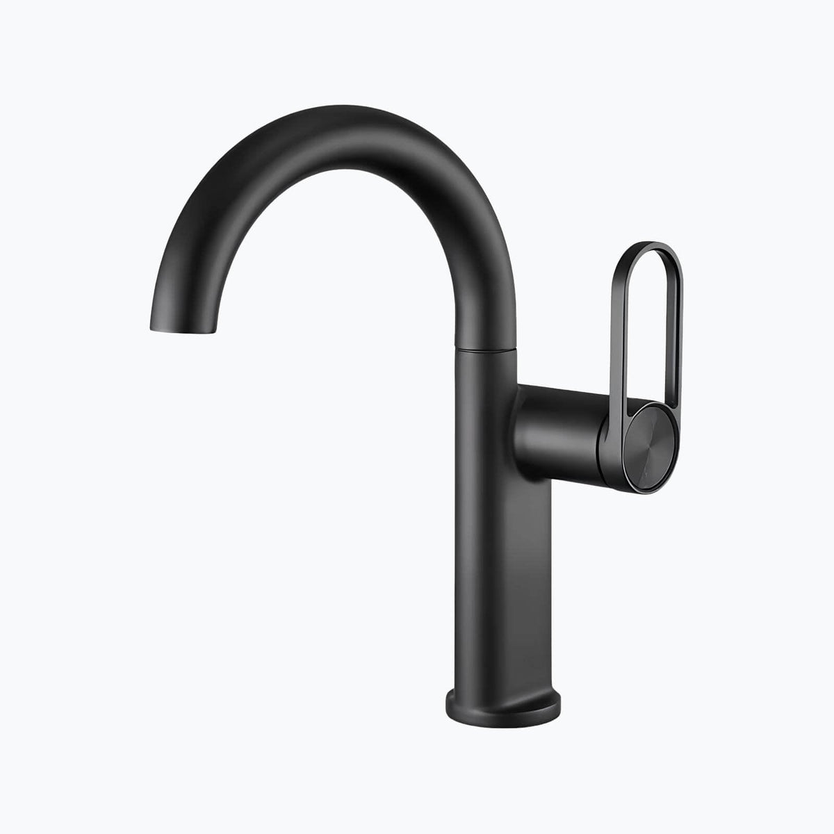 Robinet lavabo haut en laiton - mitigeur avec bec pivotant - Gris - Long