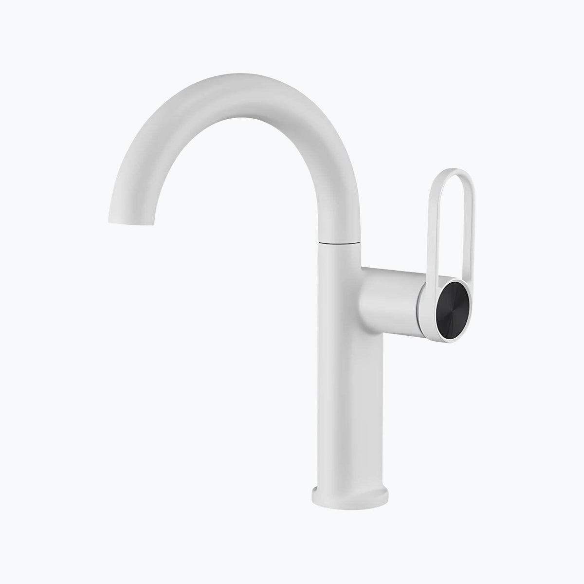 Robinet lavabo haut en laiton - mitigeur avec bec pivotant - Or rose - Long