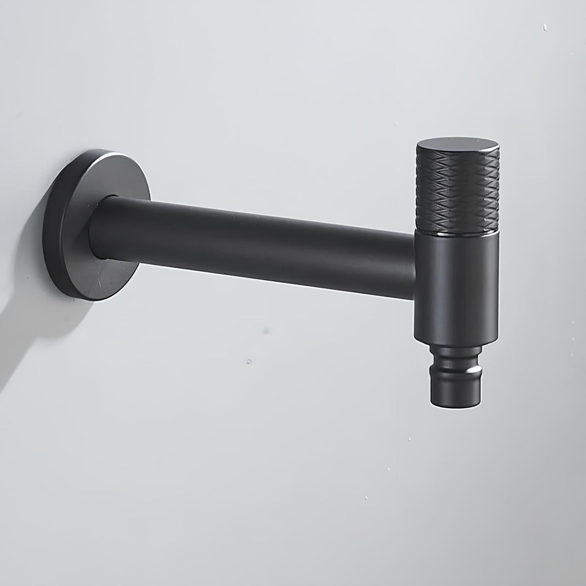 Robinet mural en acier inoxydable - eau froide uniquement, pour intérieur et extérieur - Gris - Sans filetage