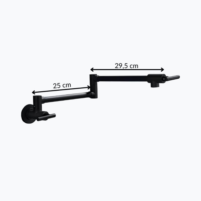 Robinet mural pliable en laiton - eau froide seulement, bec rotatif pour cuisine - Chrome