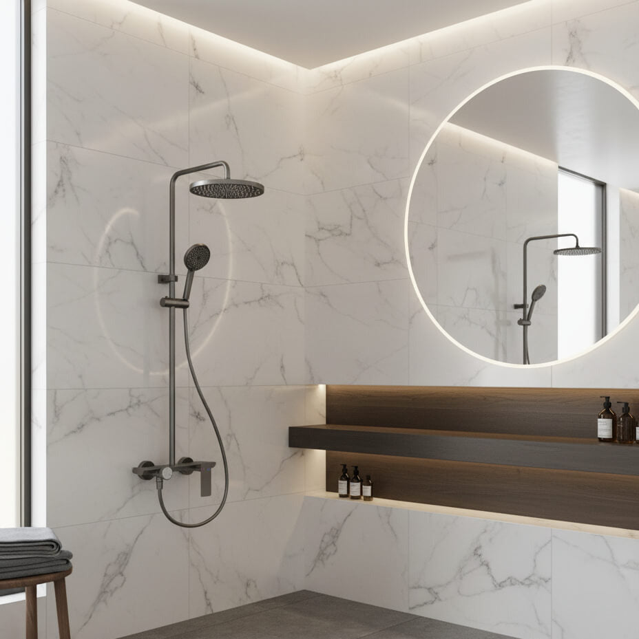 Colonne de douche multi-jet 3 Voies - Gris mat