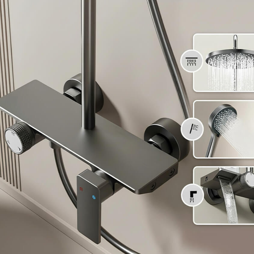 Colonne de douche multi-jet 3 Voies - Gris mat