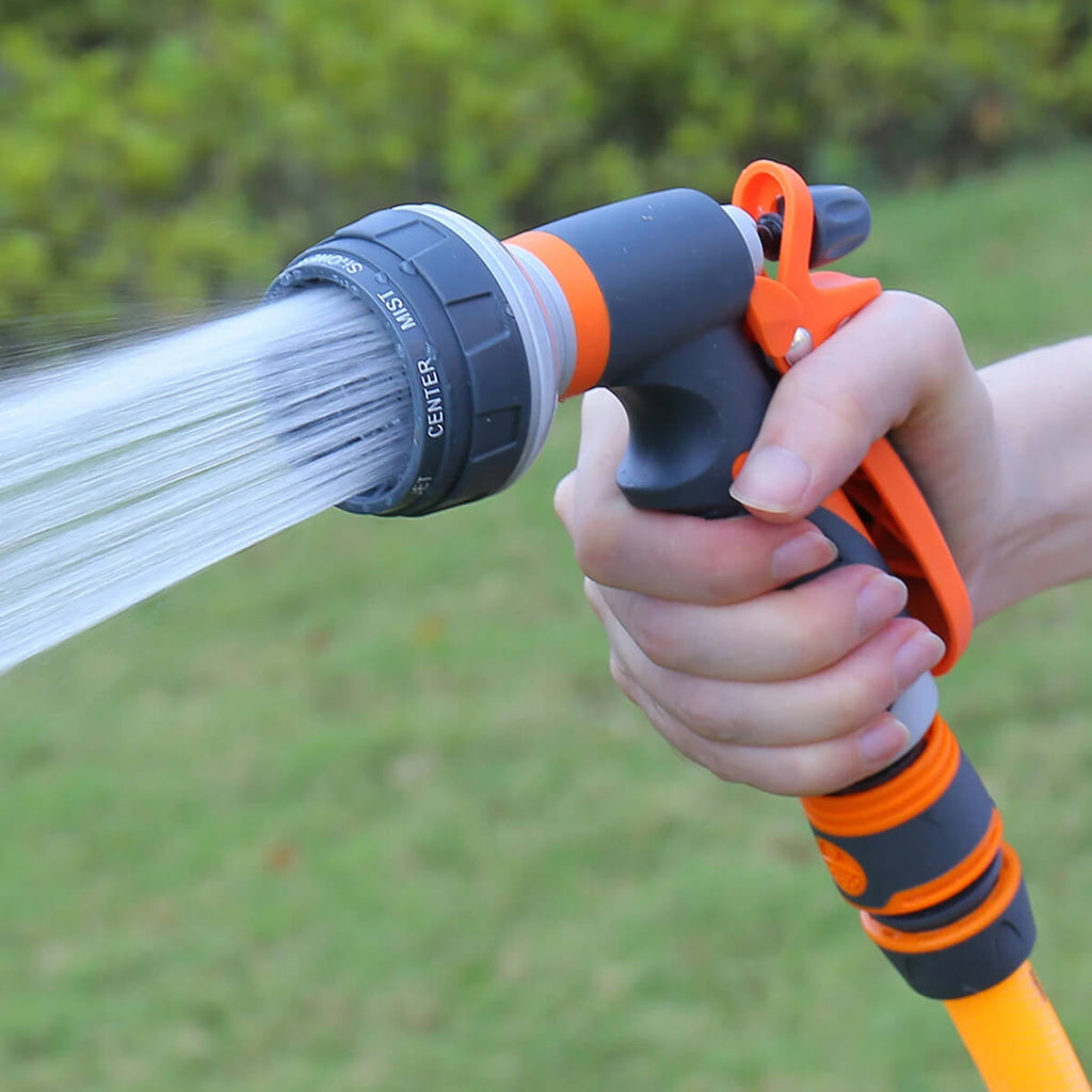 Pistolet d'arrosage pour jardin et extérieur - Orange