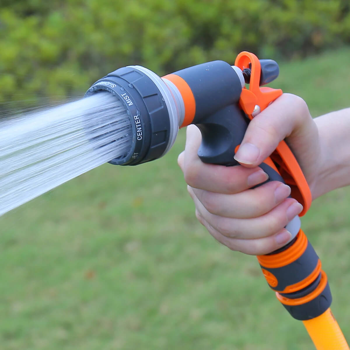 Pistolet d'arrosage pour jardin et extérieur - Orange