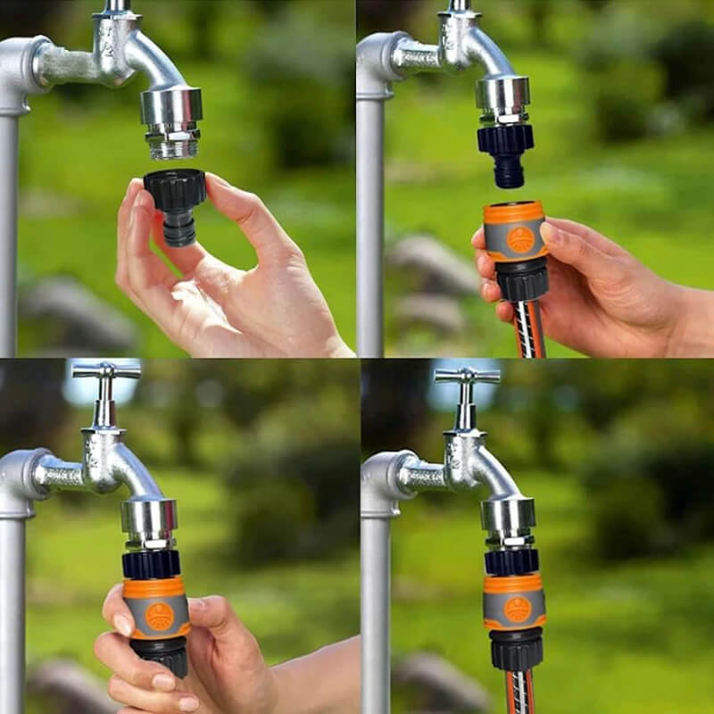 Raccord pour robinet extérieur - Gris - orange