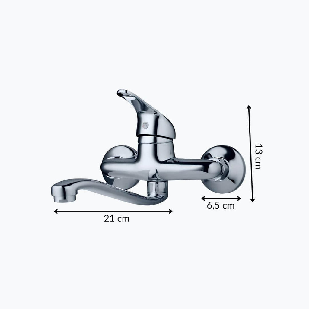 Robinet baignoire mural - design contemporain - Chrome