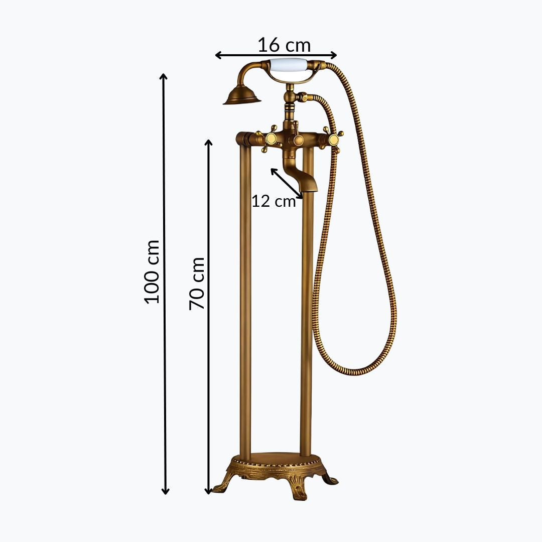 Robinet baignoire sur pied - design rétro - Bronze Antique