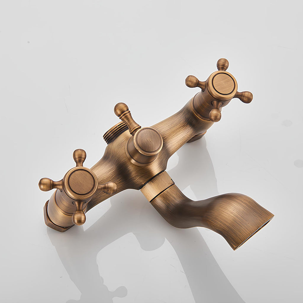 Robinet baignoire sur pied - design rétro - Bronze Antique