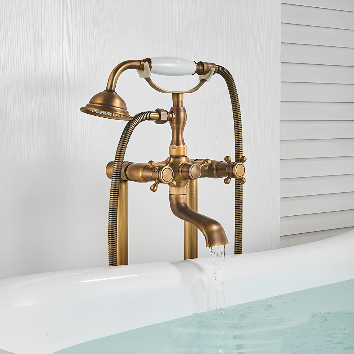 Robinet baignoire sur pied - design rétro - Noir