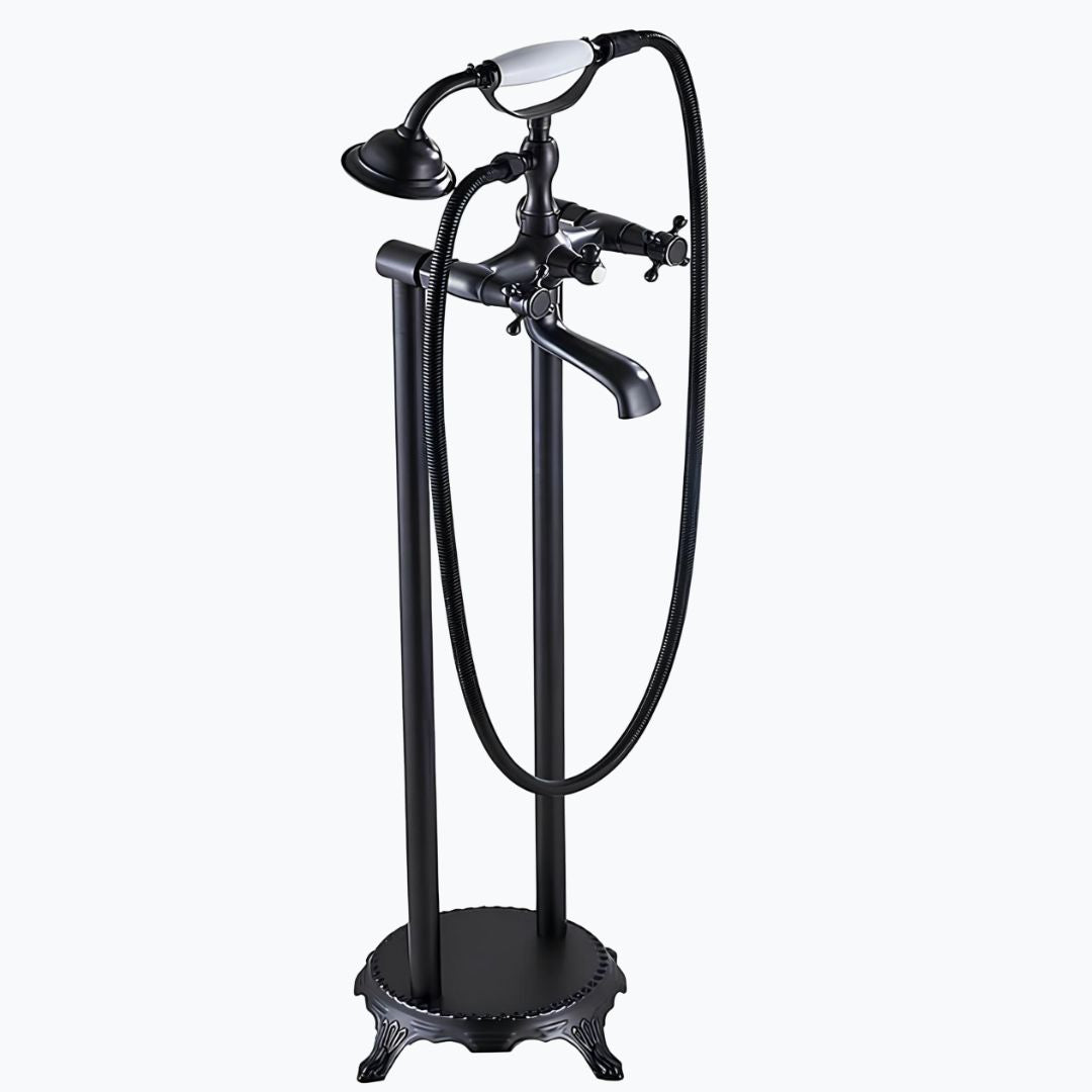 Robinet baignoire sur pied - design rétro - Bronze Antique