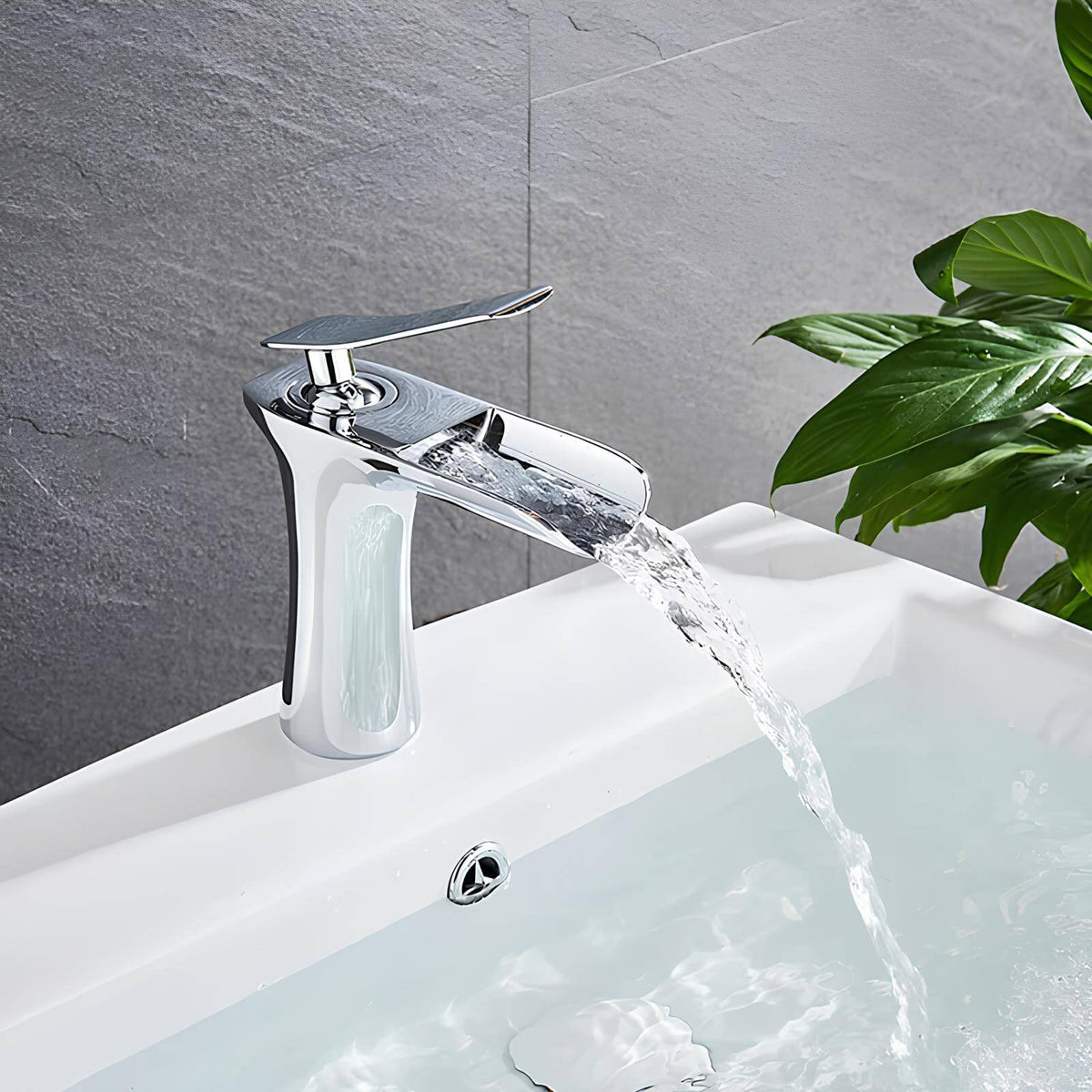 Robinet cascade de lavabo en laiton - Gris