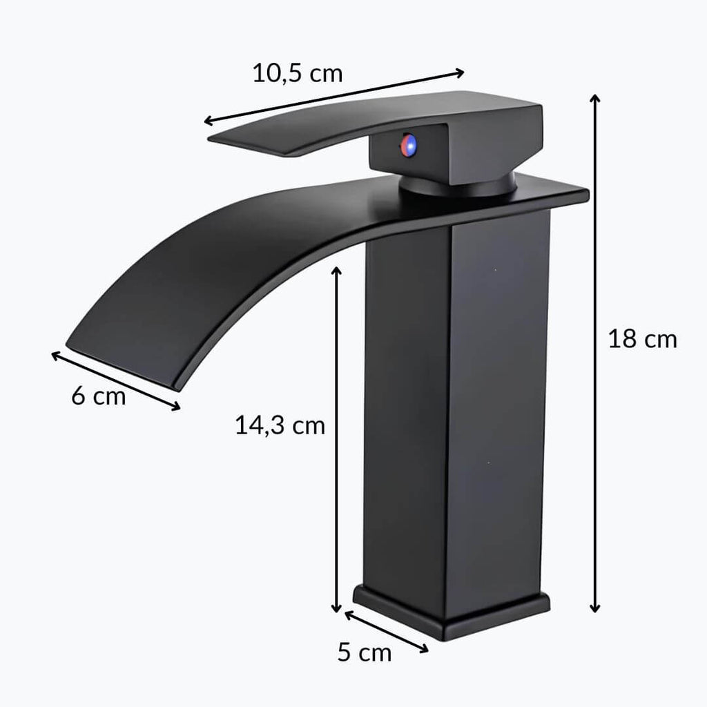 Robinet cascade en acier inoxydable - Noir