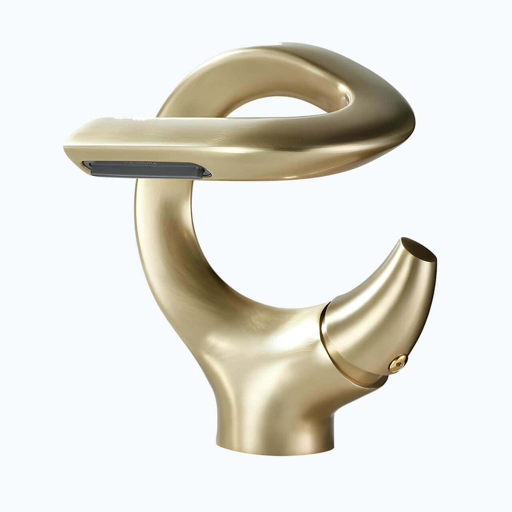 Robinet lavabo cascade - version compacte - Gris brossé
