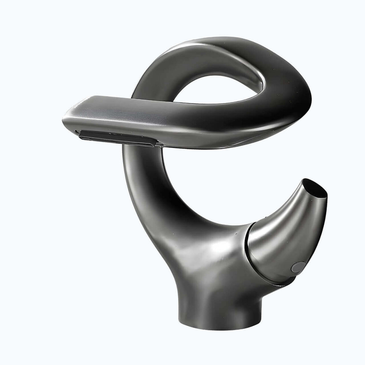 Robinet lavabo cascade - version compacte - Gris brossé