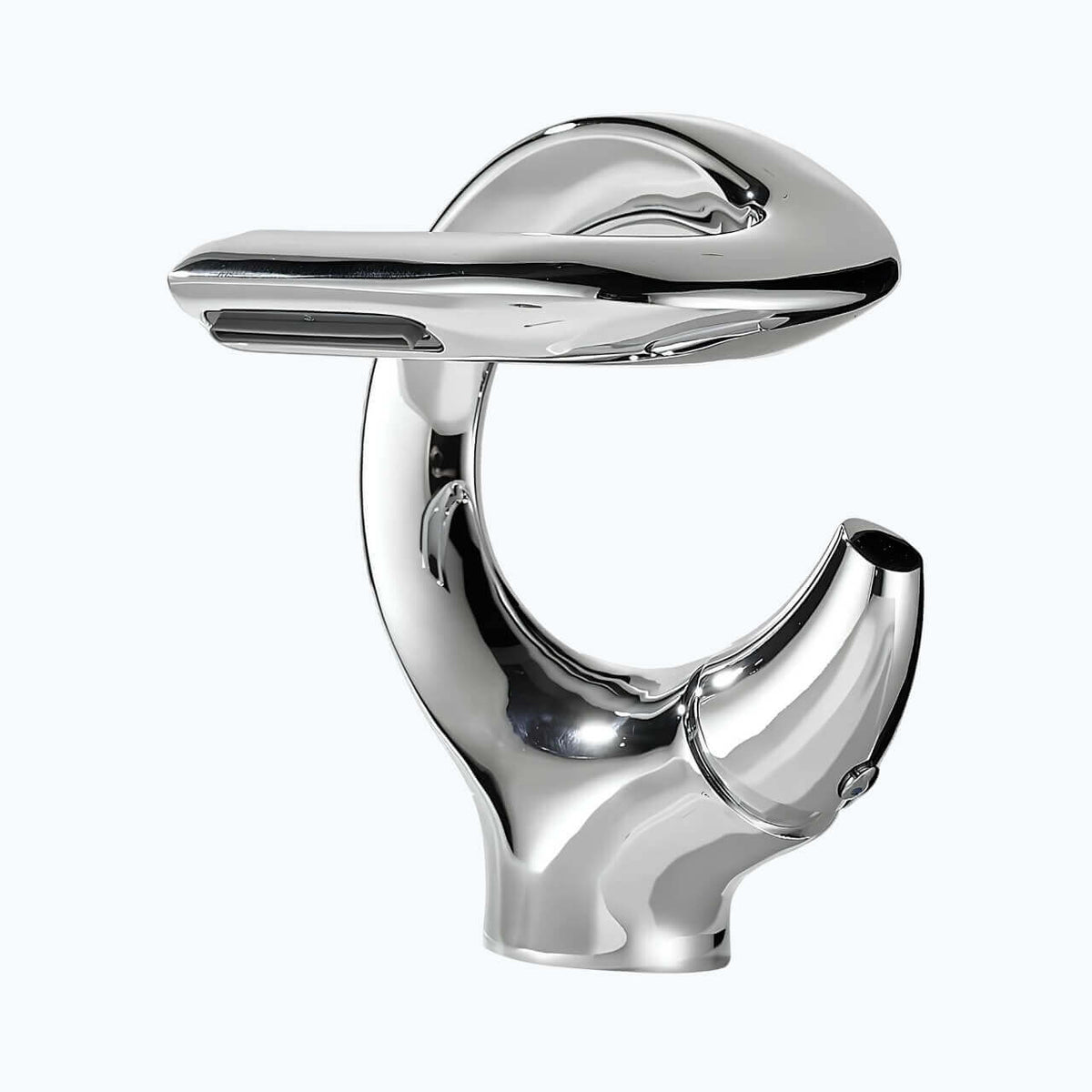 Robinet lavabo cascade - version compacte - Gris brossé