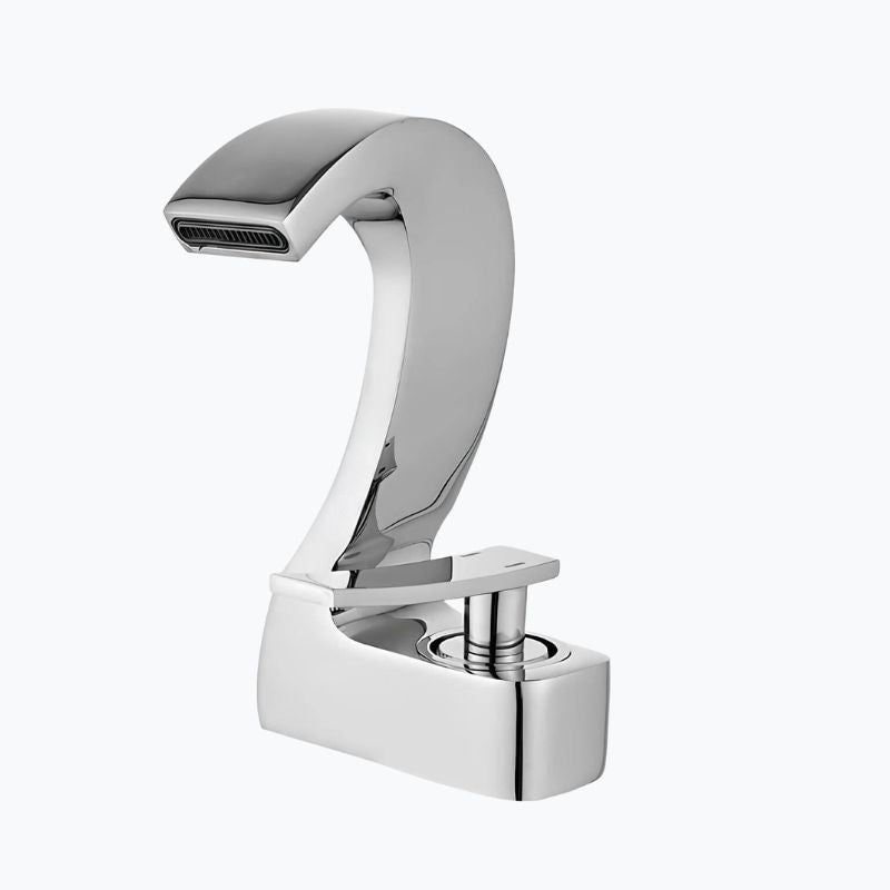 Robinet cascade moderne en laiton - mitigeur élégant pour lavabo - Or brossé