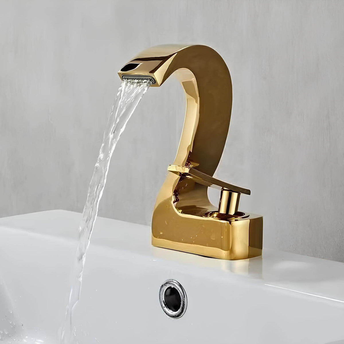 Robinet cascade moderne en laiton - mitigeur élégant pour lavabo - Noir