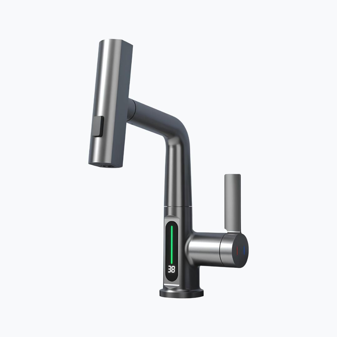 Robinet douchette avec affichage digital - Chrome