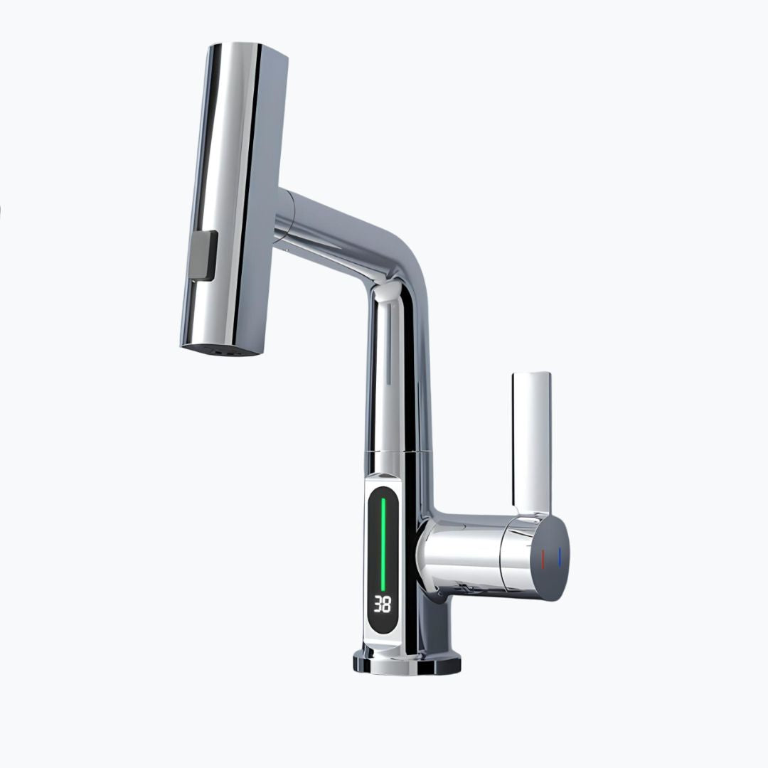 Robinet douchette avec affichage digital - Chrome