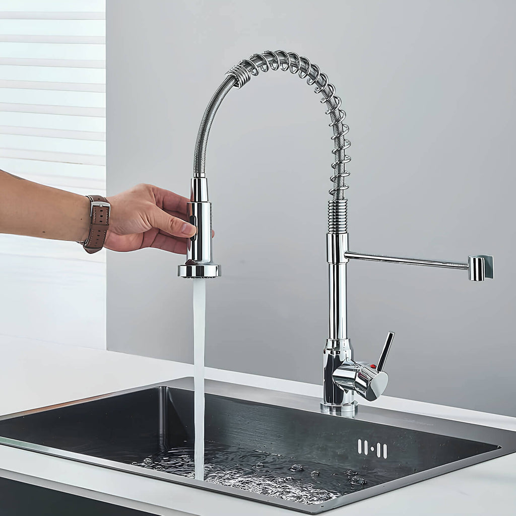 Robinet douchette à ressort - Chrome