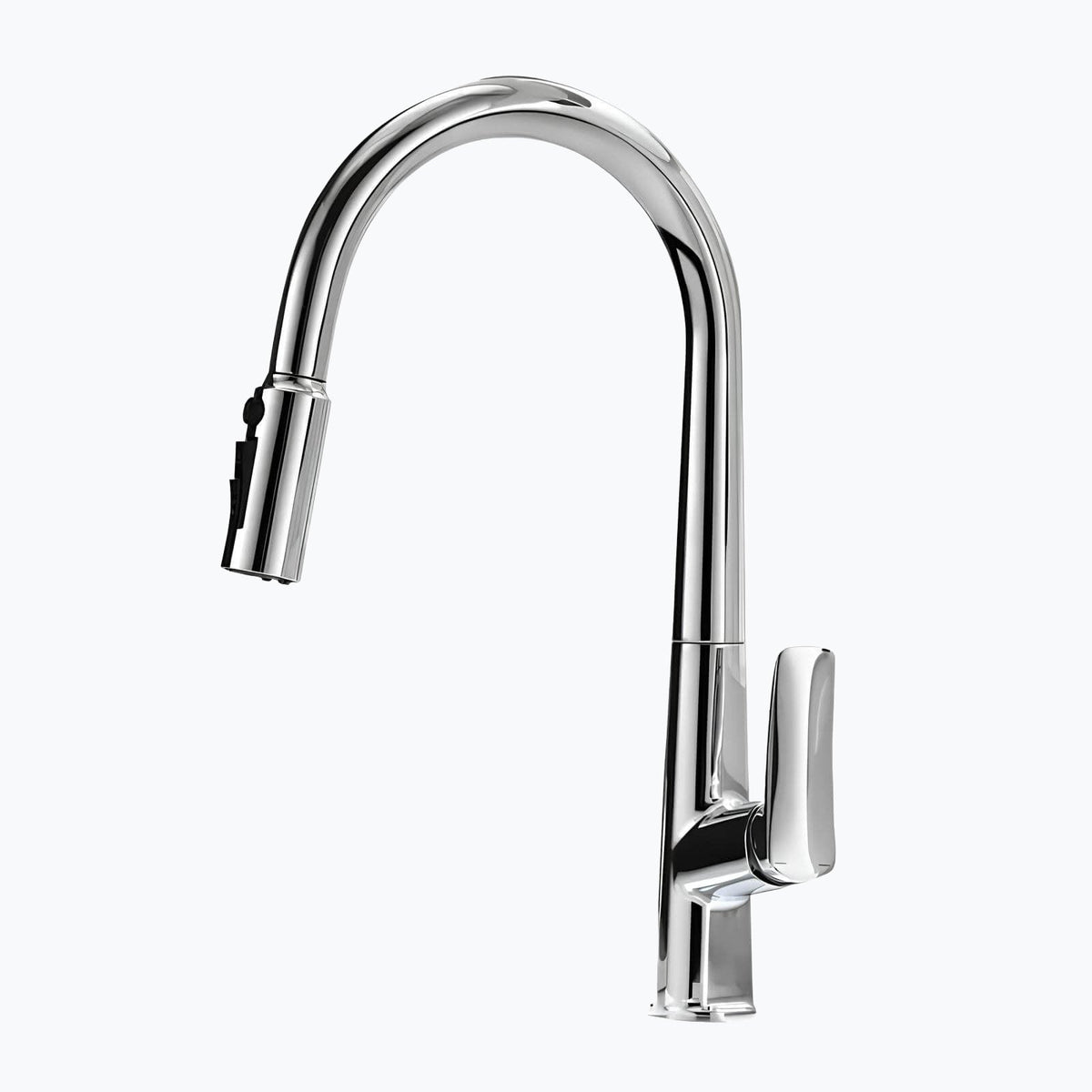 Robinet cuisine en laiton - mitigeur avec douchette extractible - Gris brossé