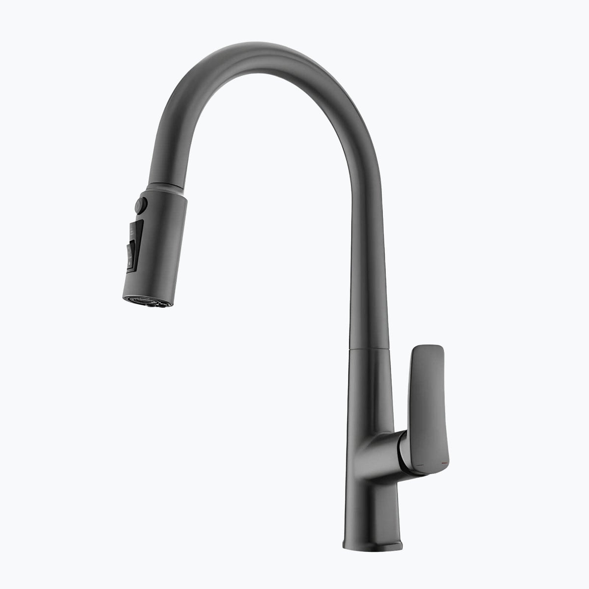 Robinet cuisine en laiton - mitigeur avec douchette extractible - Gris brossé