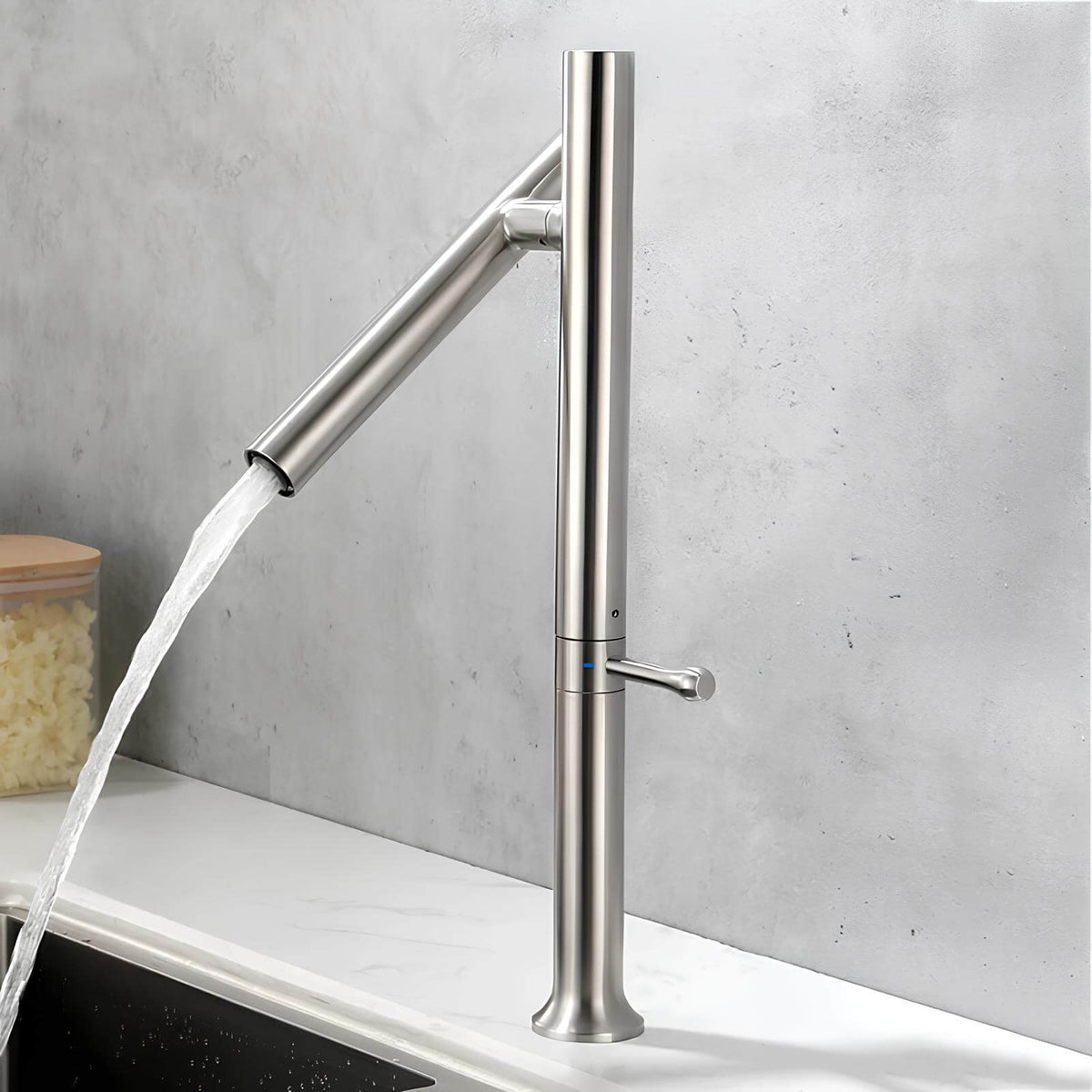 Robinet cuisine inox 304 - mitigeur à bec rotatif 360° - Gris foncé