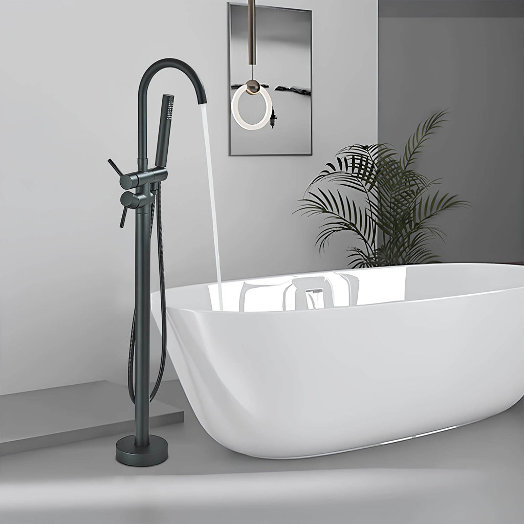 Robinet de baignoire sur pied - Or brossé