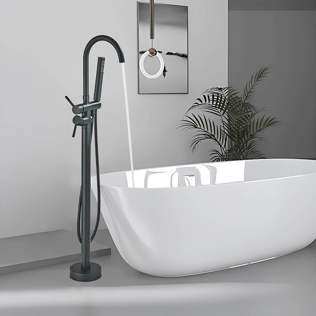 Robinet de baignoire sur pied - Or brossé