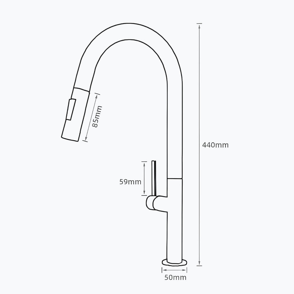 Robinet de cuisine avec douchette extractible design - Chrome
