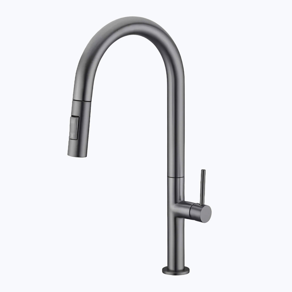 Robinet de cuisine avec douchette extractible design - Gris