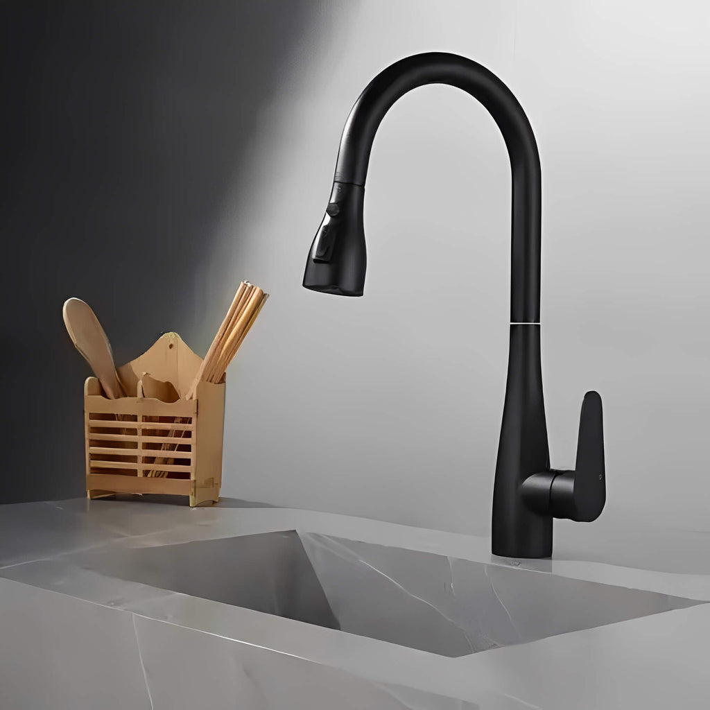 Robinet de cuisine - Douchette extractible 360° - Gris