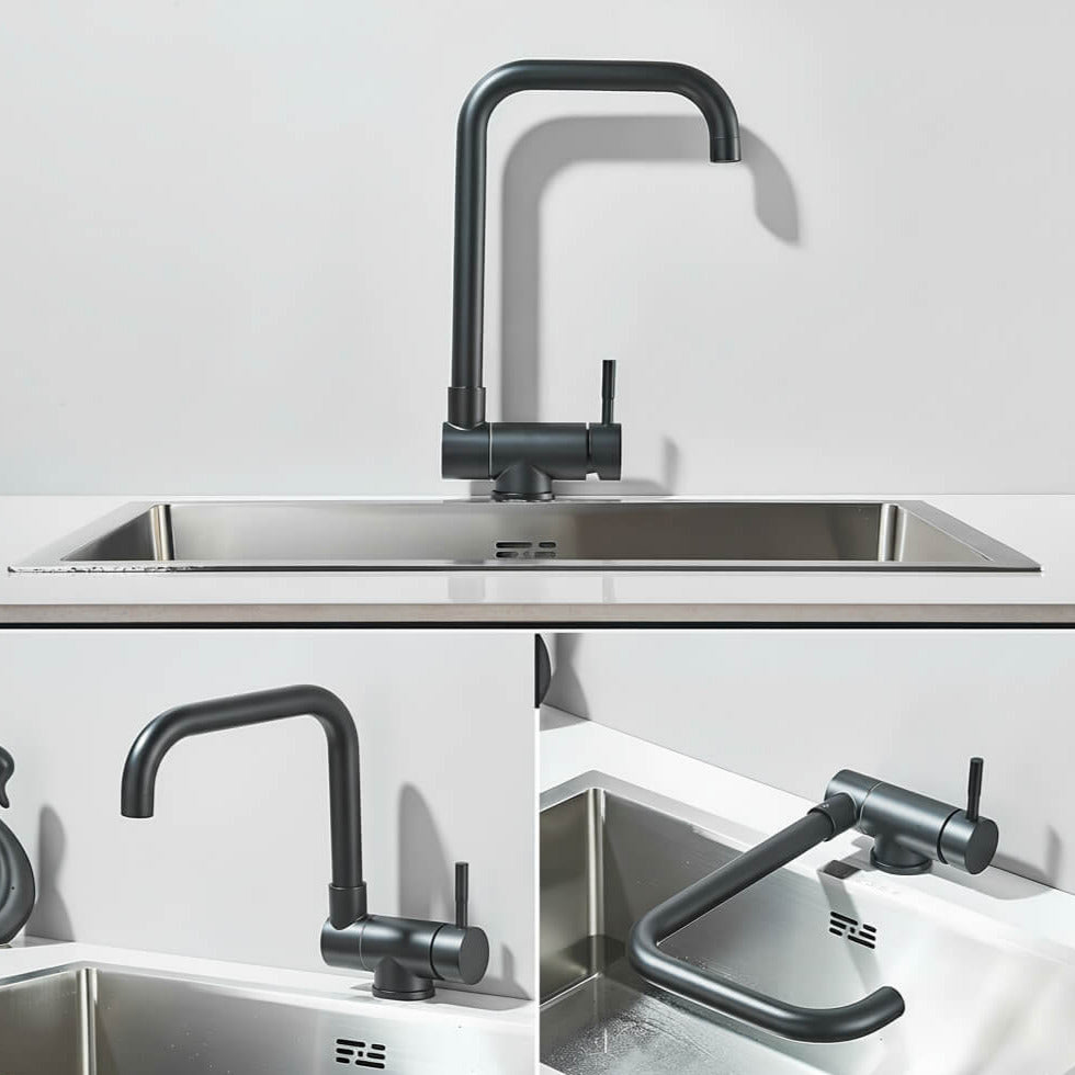Robinet de cuisine rabattable - pratique et design - Noir