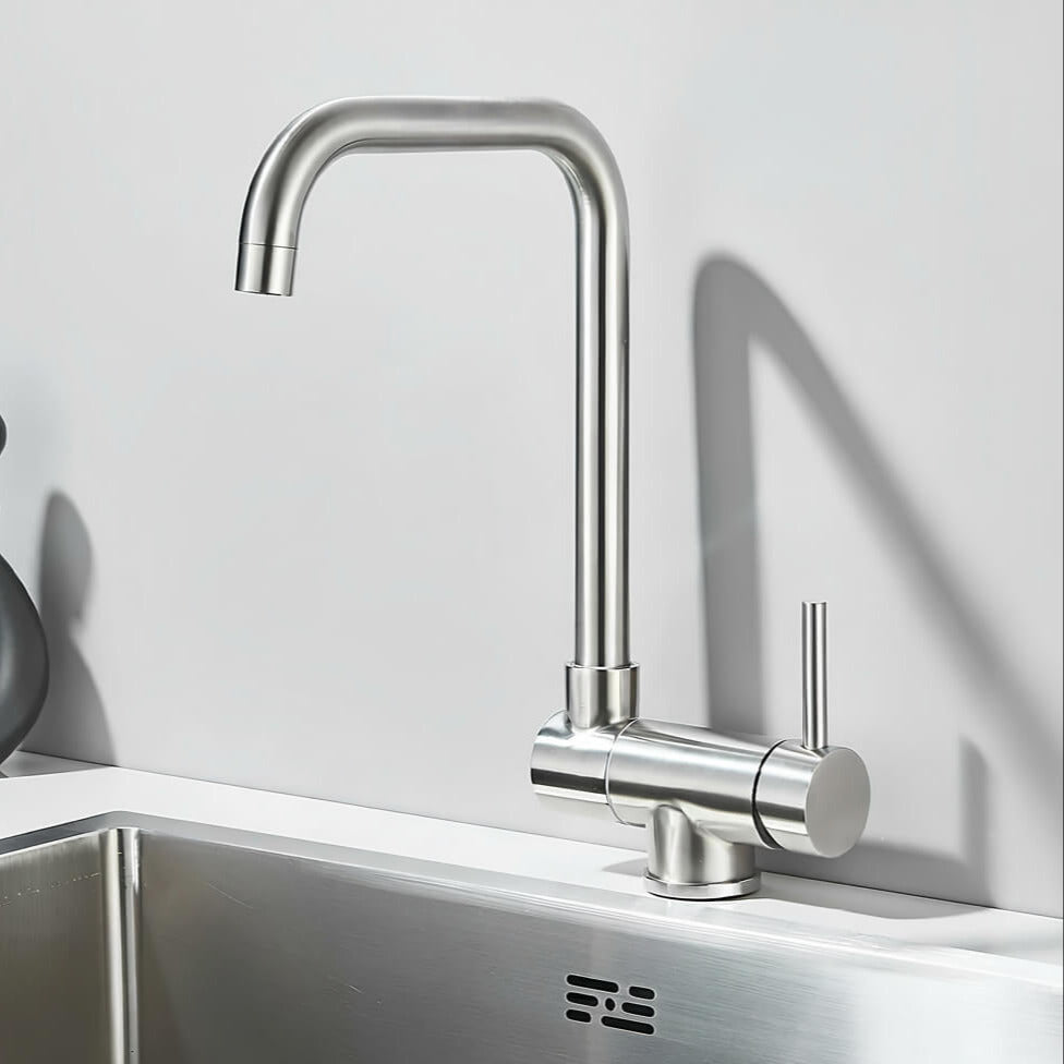 Robinet de cuisine rabattable - pratique et design - Or brossé