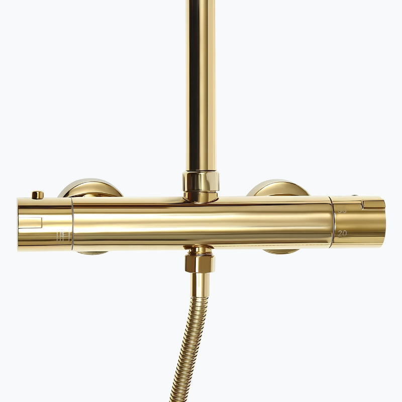 Robinet de douche dorée thermostatique - Or