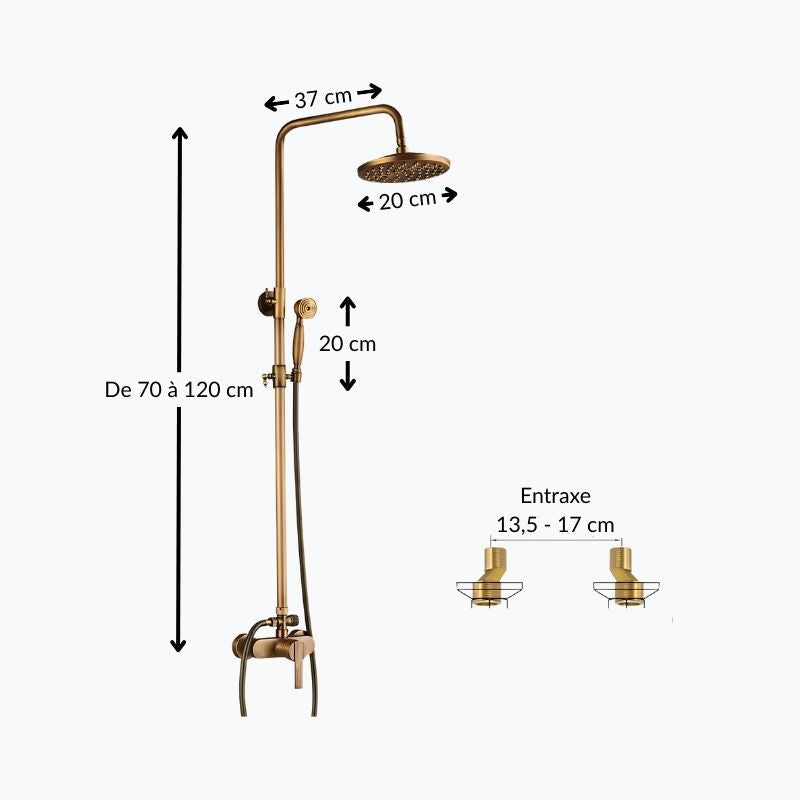 Robinet de douche style antique - bronze