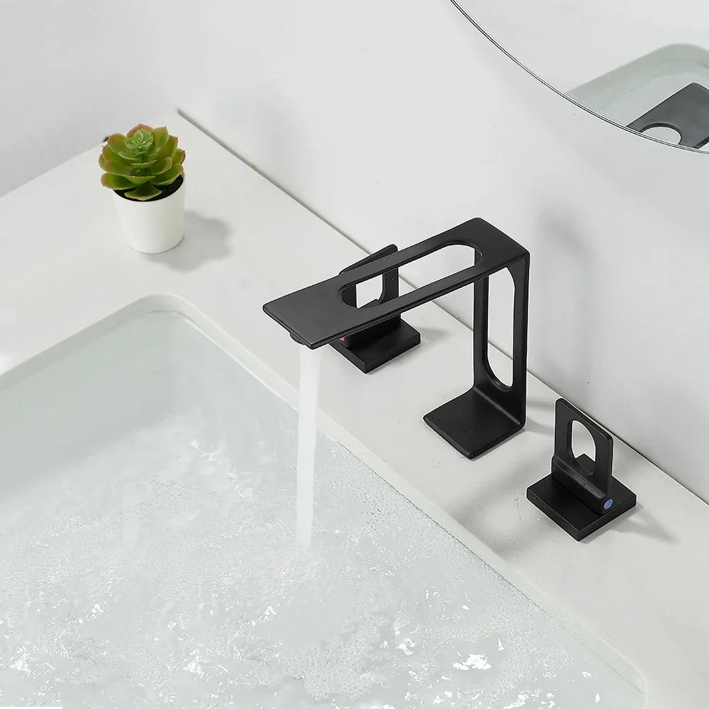 Robinet de lavabo 3 pièces - Noir