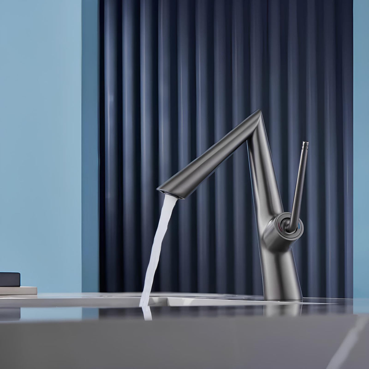 Robinet de lavabo contemporain - Or rose