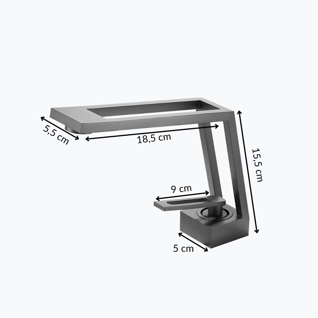 Robinet de lavabo - Design contemporain - Gris