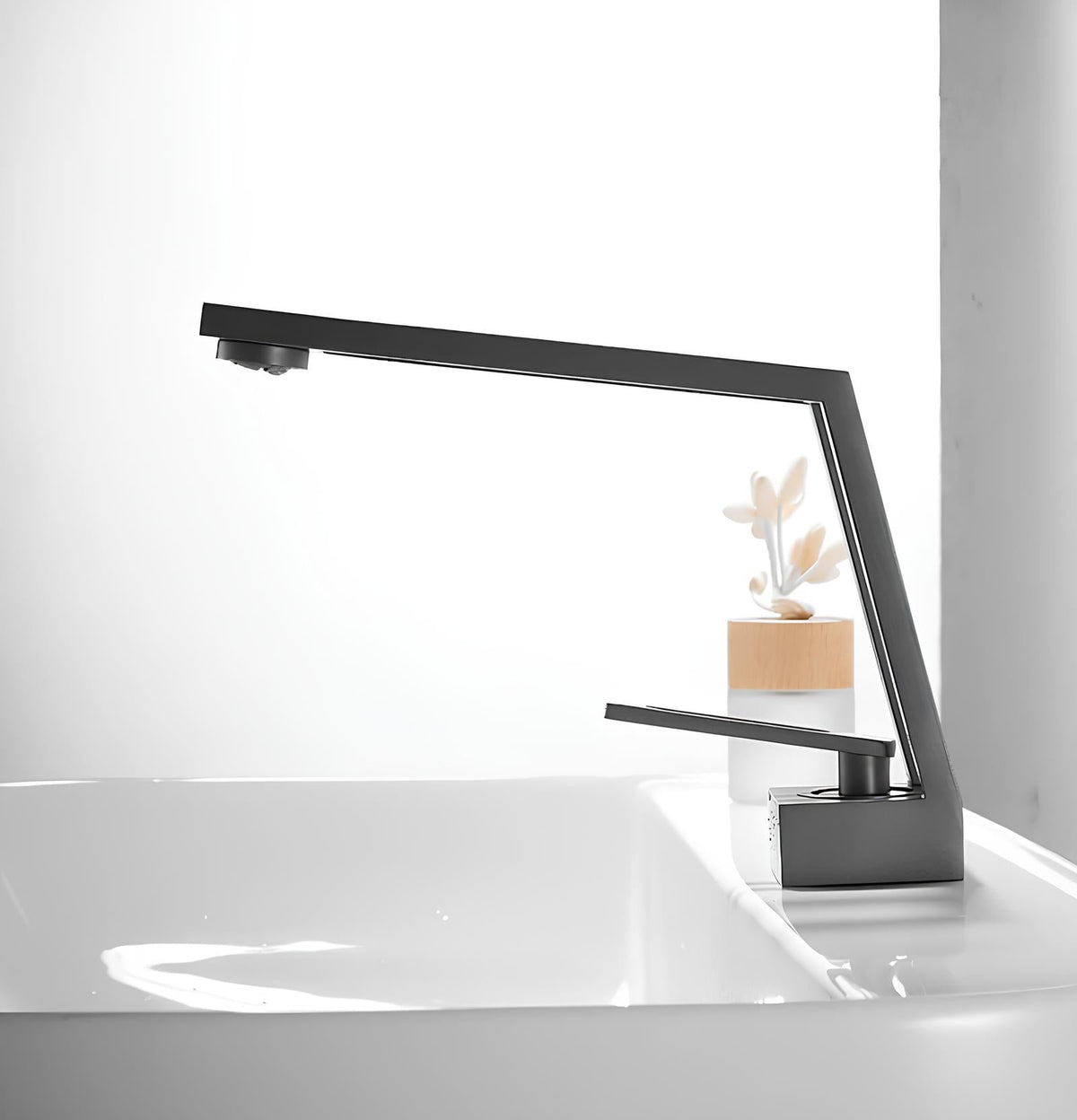 Robinet de lavabo - Design contemporain - Gris