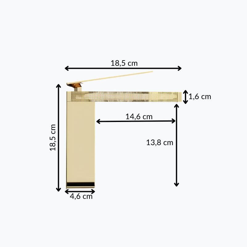 Robinet de lavabo en laiton - mitigeur compact au design épuré - Or