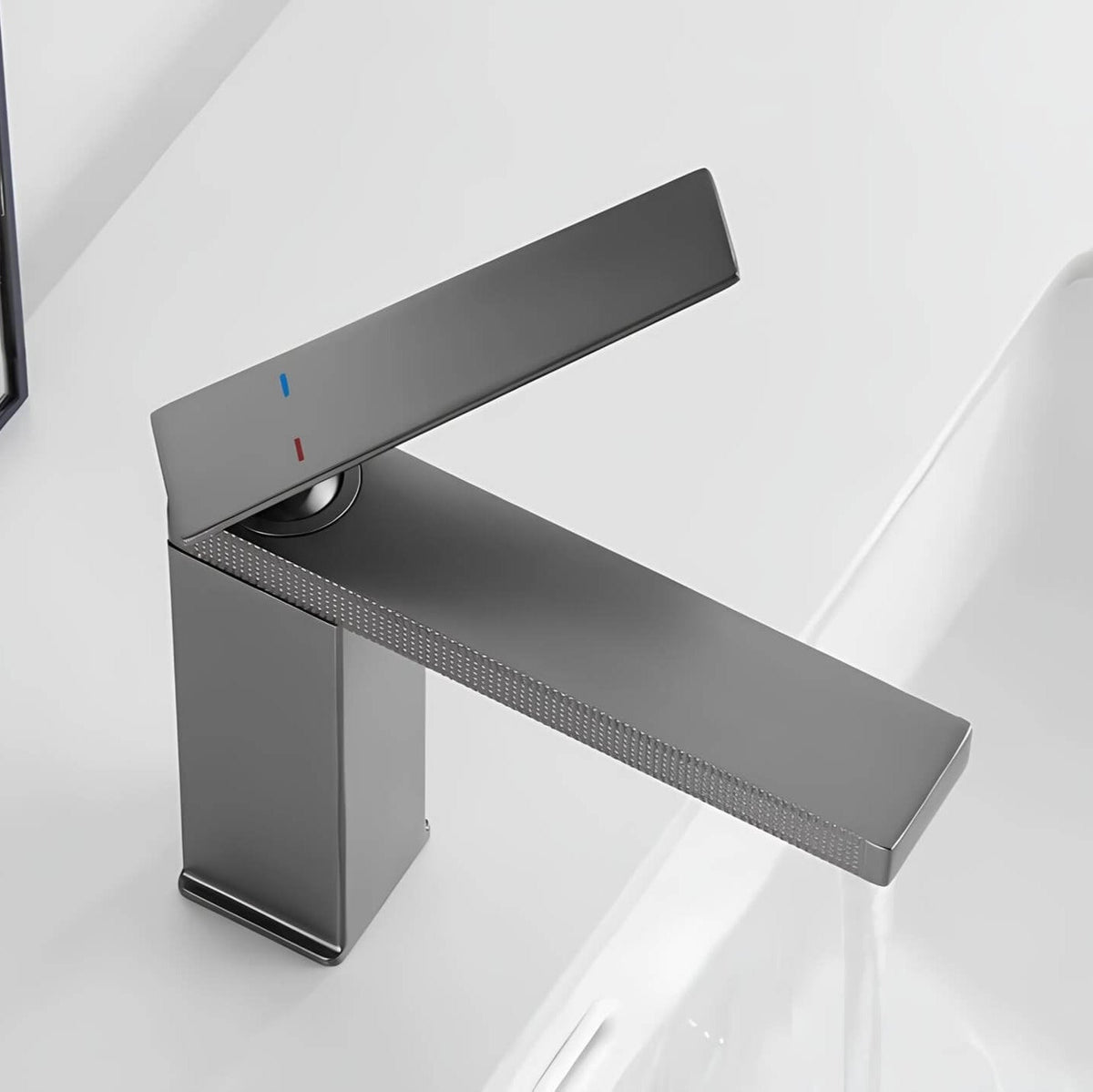 Robinet de lavabo en laiton - mitigeur compact au design épuré - Or