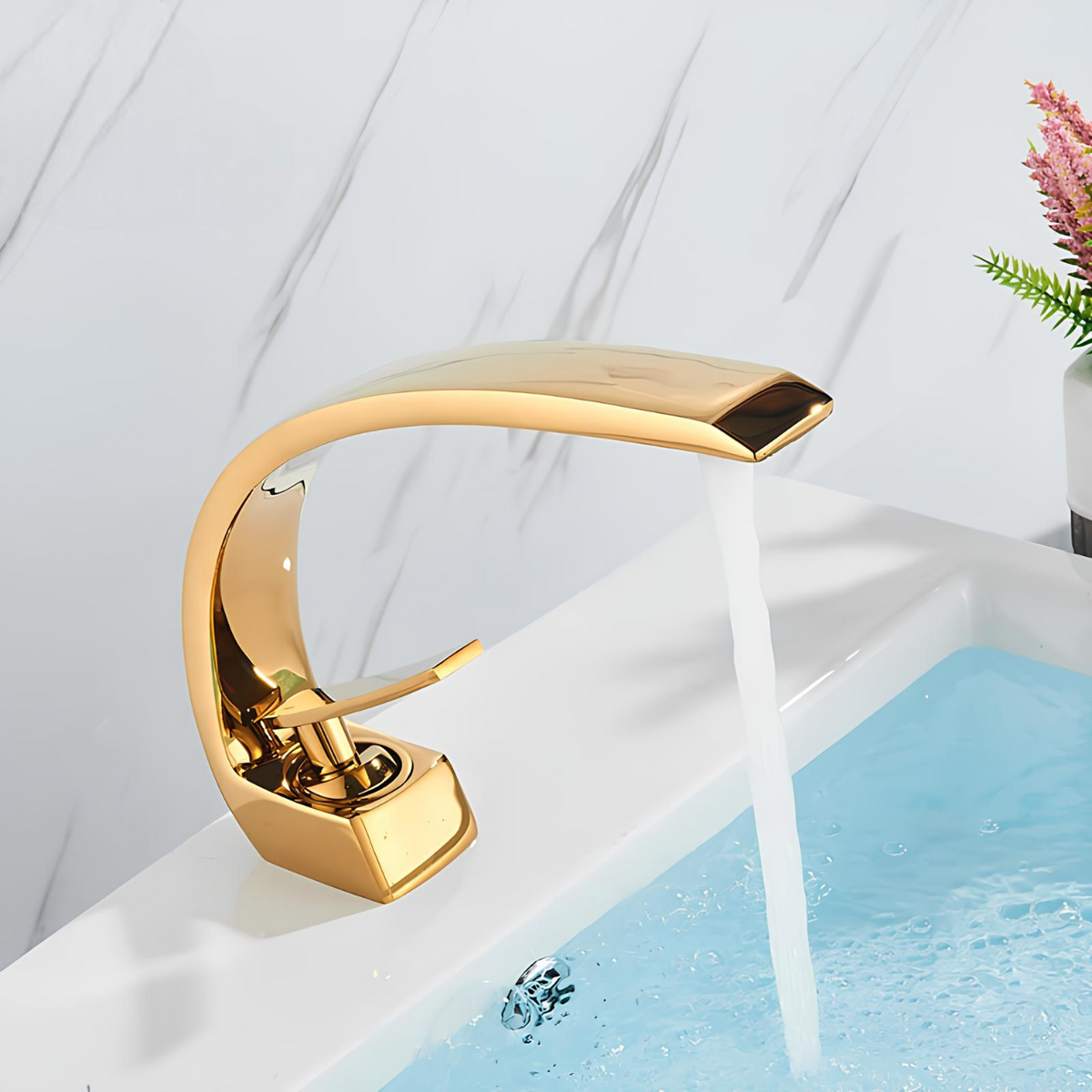 Robinet de lavabo luxe - Gris brossé